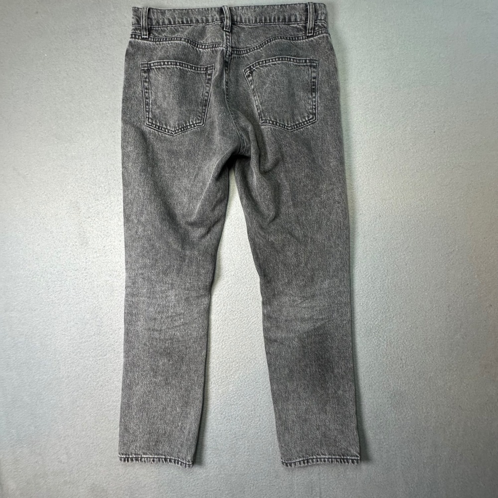 FRAME Le Slouch Ozone Jeans Straight Leg Button Fly Faded Black Grey Size 25 - Picture 11 of 12